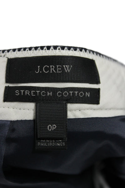 J Crew Women Black Straight Pencil Skirt Knee Length Zip 52% Cotton Size 0P