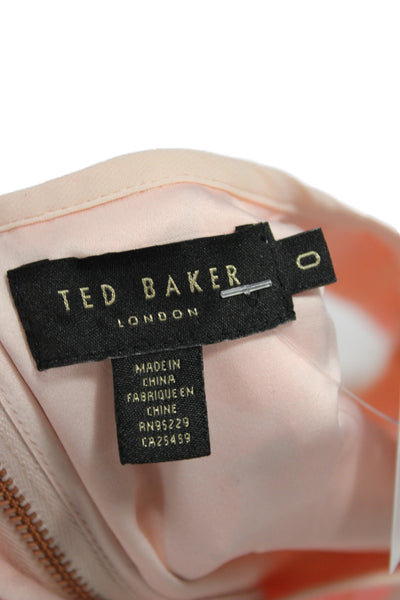 Ted Baker London Women Fit & Flare Beige Floral Sleeveless Dress Size 0