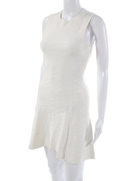 Theory Women Fit & Flare Ivory Sleeveless Dress Size PP