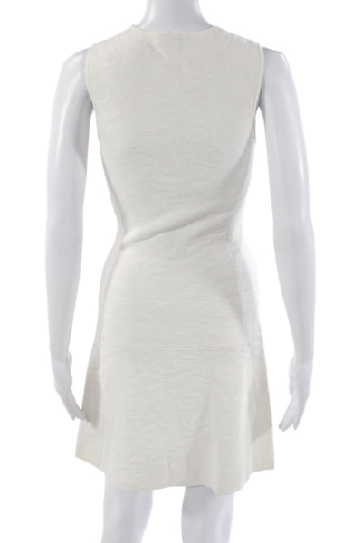 Theory Women Fit & Flare Ivory Sleeveless Dress Size PP