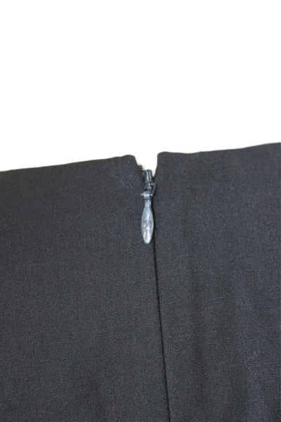 Theory Womens Shift Dress Black Virgin Wool Short Sleeve Round Neck Size 2