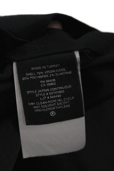 Theory Womens Shift Dress Black Virgin Wool Short Sleeve Round Neck Size 2