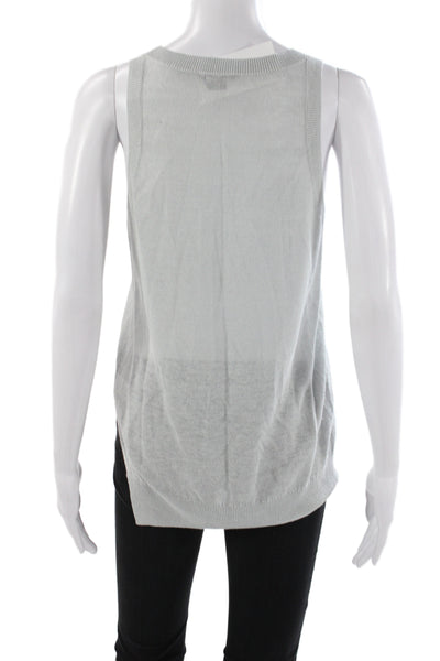 Theory Womens Basic Linen Scoop Neck Tank Gray Sleeveless Size PP