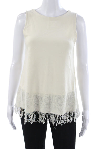 Theory Womens Ivory Scoop Neck Basic Tank Sleeveless Viscose Summer Size PP