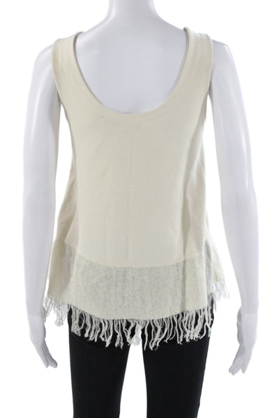 Theory Womens Ivory Scoop Neck Basic Tank Sleeveless Viscose Summer Size PP