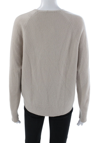 Vince Womens 100% Cashmere Beige V Neck Pullover Sweater Size XS