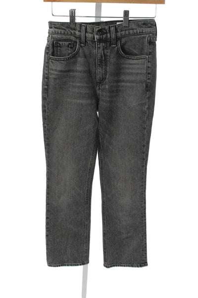 Rag & Bone Womens Straight Gray Jeans Mid Rise Inseam 25 Size 24
