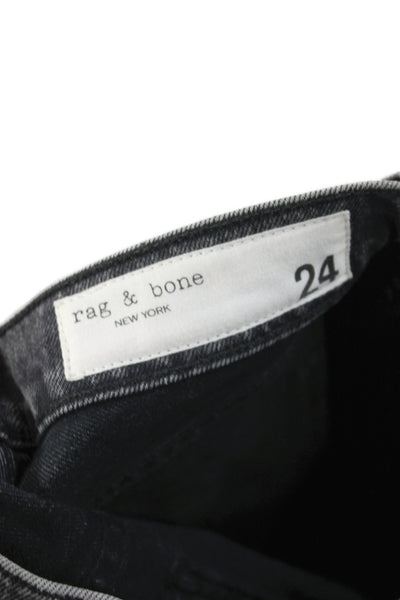 Rag & Bone Womens Straight Gray Jeans Mid Rise Inseam 25 Size 24