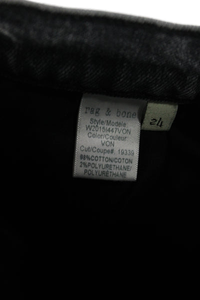 Rag & Bone Womens Straight Gray Jeans Mid Rise Inseam 25 Size 24