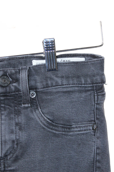 Rag & Bone Womens Skinny Black Jeans Mid Rise Modal Size 25