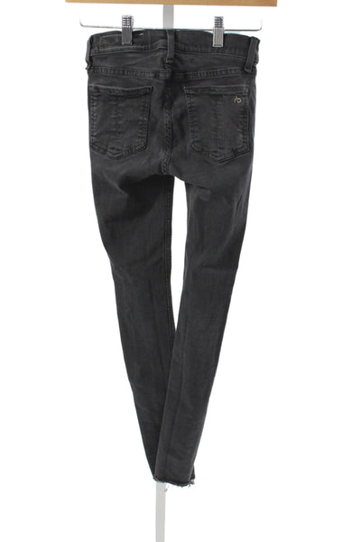 Rag & Bone Womens Skinny Black Jeans Mid Rise Modal Size 25
