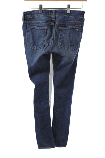 Rag & Bone Jean Womens Skinny Blue Jeans Mid-Rise Cotton 26in Inseam Size 25