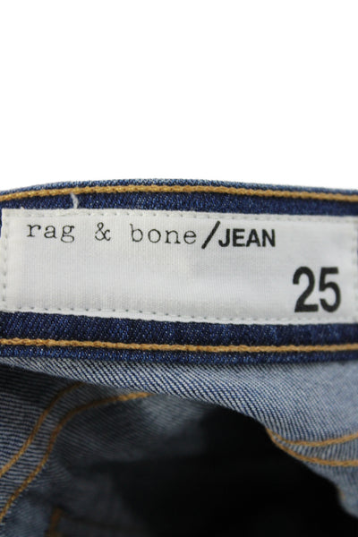 Rag & Bone Jean Womens Skinny Blue Jeans Mid-Rise Cotton 26in Inseam Size 25