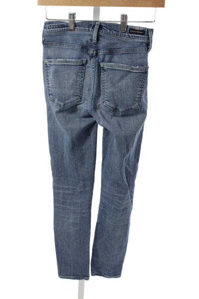 Citizens of Humanity Women Skinny Mid Rise Blue Jeans Button Size 25