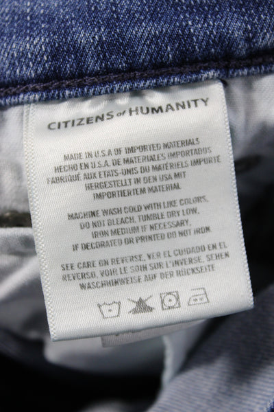 Citizens of Humanity Women Skinny Mid Rise Blue Jeans Button Size 25