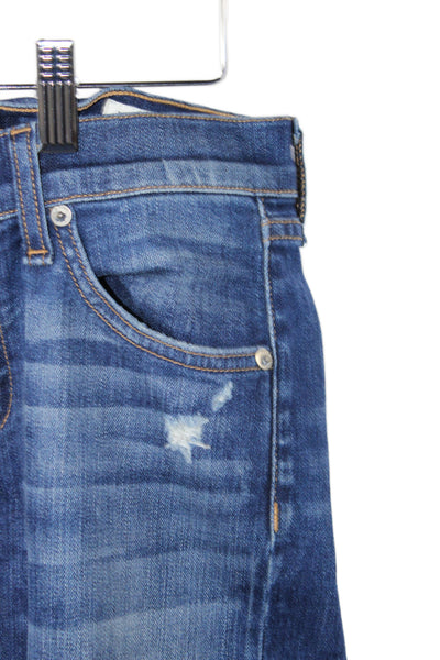Rag & Bone Womens Skinny Jeans Blue Mid Rise Button Cotton Size 26