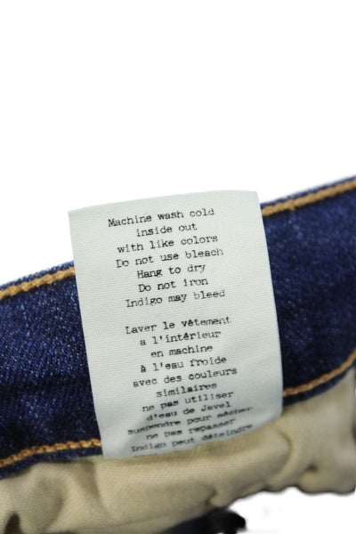 Rag & Bone Womens Skinny Jeans Blue Mid Rise Button Cotton Size 26