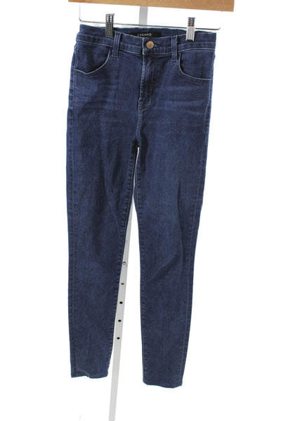 J Brand Womens Skinny Blue Jeans Cotton Mid Rise Size 25