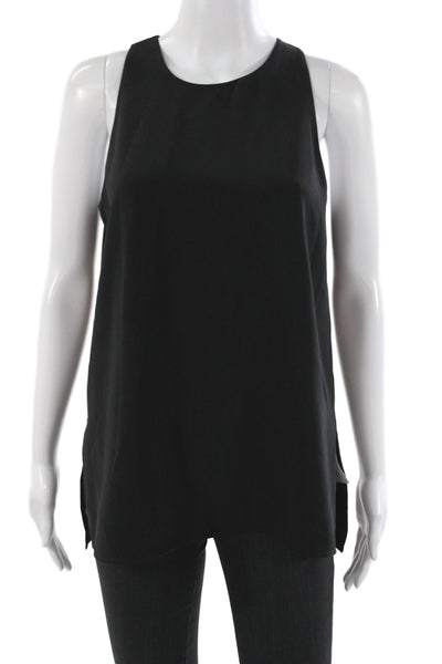 Vince Womens Black Sleeveless Basic Tank Polyester Round Neck Size S