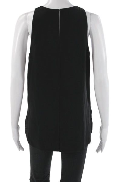 Vince Womens Black Sleeveless Basic Tank Polyester Round Neck Size S