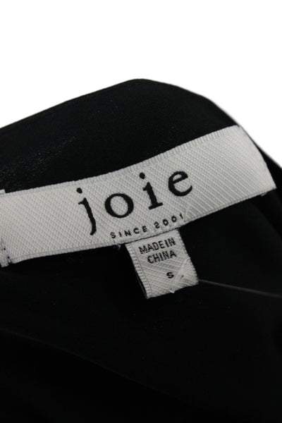 Joie Womens Black Silk V-Neck 3/4 Sleeve Basic Blouse Size S