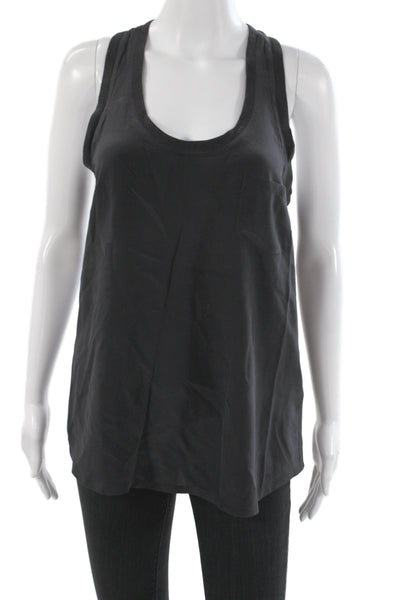 Joie Womens Silk Scoop Neck Sleeveless Tank Top Black Basic Size S