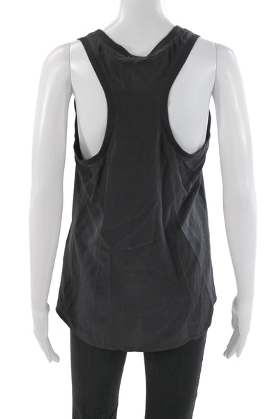 Joie Womens Silk Scoop Neck Sleeveless Tank Top Black Basic Size S