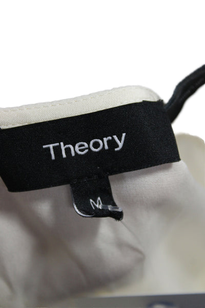 Theory Womens Ivory Silk Sleeveless Round Neck Tank Size M