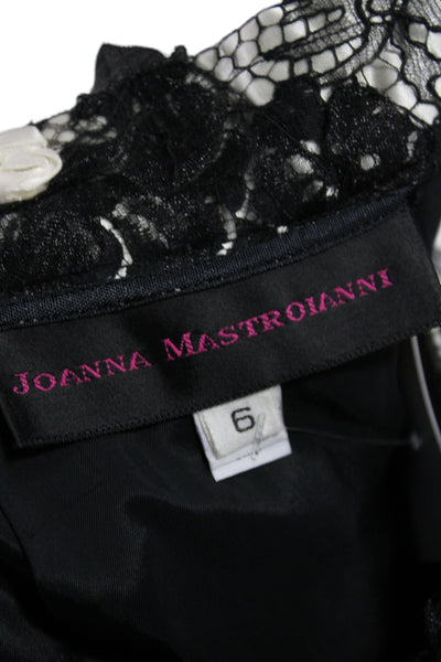 Joanna Mastroianni Womens Straight Pencil Lace Floral Skirt Black Zip Size 6