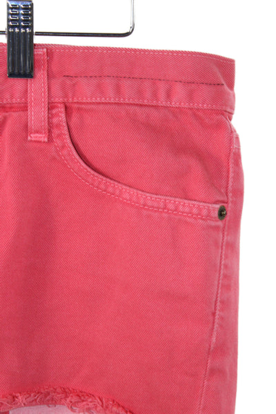 Current/Elliott Womens Boyfriend Shorts Red Cotton Button Size 26