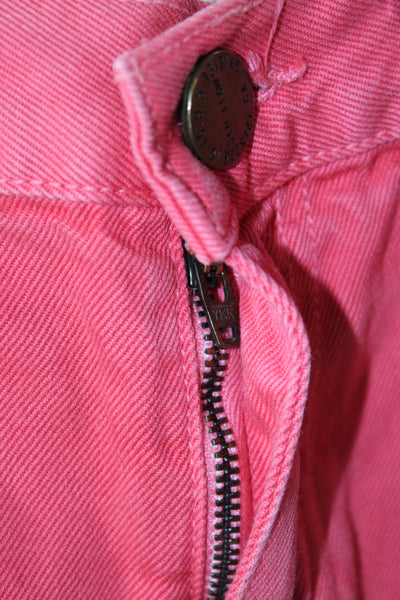 Current/Elliott Womens Boyfriend Shorts Red Cotton Button Size 26