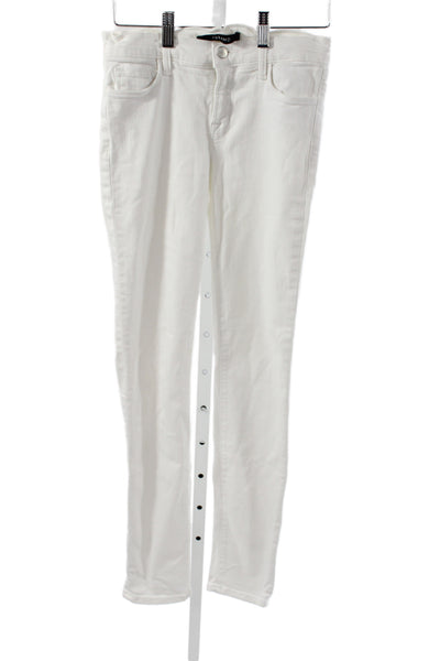 J Brand Womens Skinny White Mid Rise Jeans Button Fly Size 26