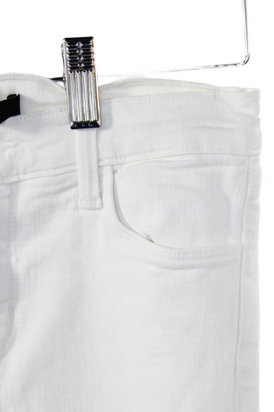 J Brand Womens Skinny White Mid Rise Jeans Button Fly Size 26