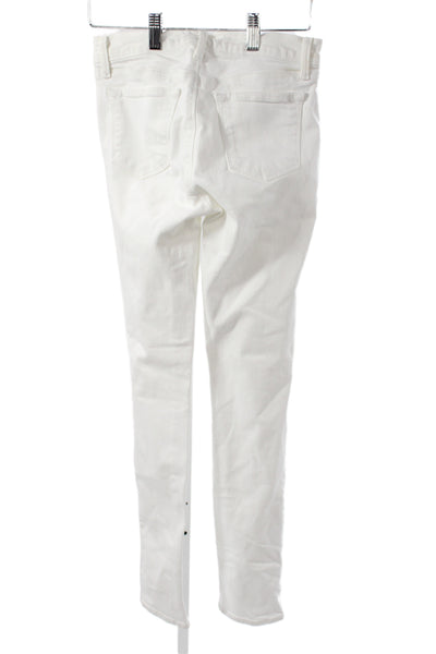 J Brand Womens Skinny White Mid Rise Jeans Button Fly Size 26