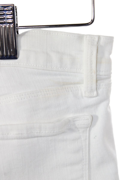 J Brand Womens Skinny White Mid Rise Jeans Button Fly Size 26