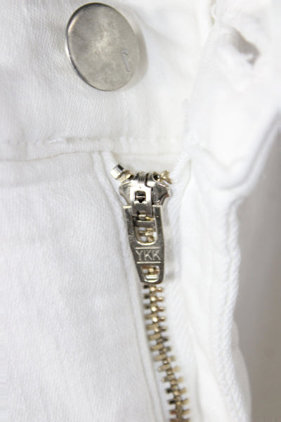 J Brand Womens Skinny White Mid Rise Jeans Button Fly Size 26