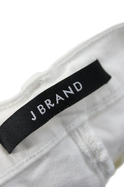 J Brand Womens Skinny White Mid Rise Jeans Button Fly Size 26