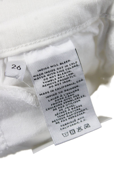 J Brand Womens Skinny White Mid Rise Jeans Button Fly Size 26