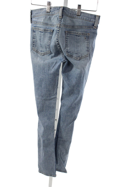 Rag & Bone Womens Skinny Jeans Blue Cotton Mid Rise Button Size 26