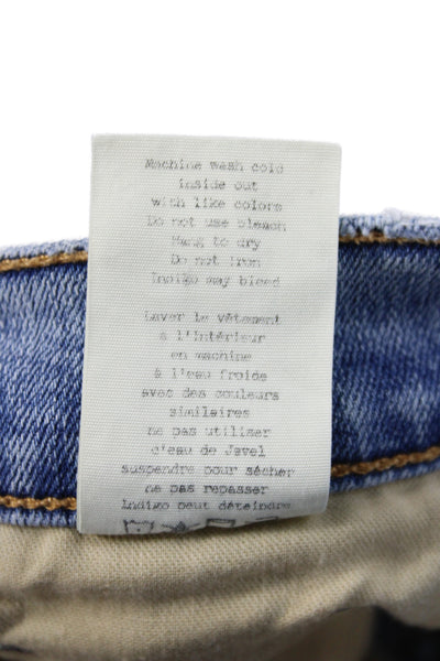 Rag & Bone Womens Skinny Jeans Blue Cotton Mid Rise Button Size 26