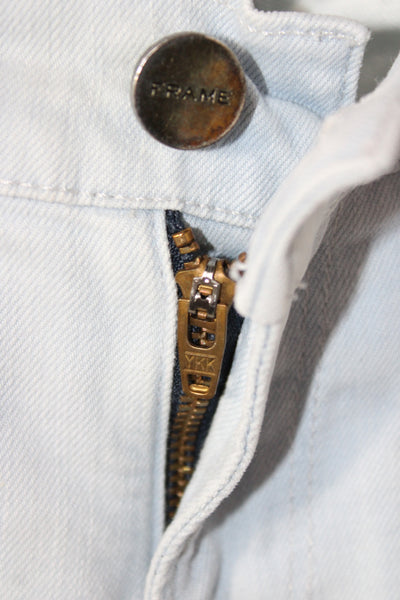 Frame Womens Skinny Blue Cotton Jeans Button Fly Inseam 30 Size 26