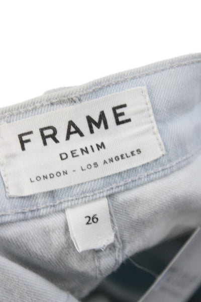 Frame Womens Skinny Blue Cotton Jeans Button Fly Inseam 30 Size 26