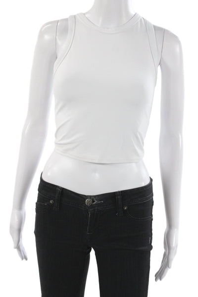 Athleta Women White Cropped Tank Sleeveless Crewneck Athleisure Size XS