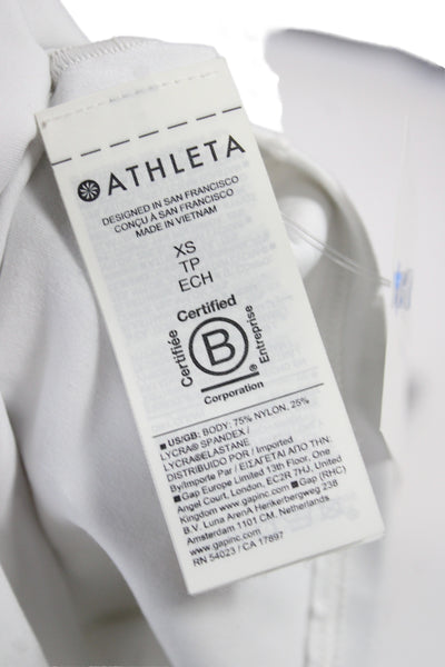 Athleta Women White Cropped Tank Sleeveless Crewneck Athleisure Size XS