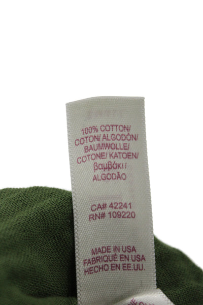 Velvet Womens Green Cotton Collared Short Sleeve Jumpsuit Button Size S