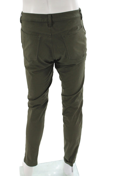 Lululemon Mens Chino Pants Green Elastane Button Fly Size 32