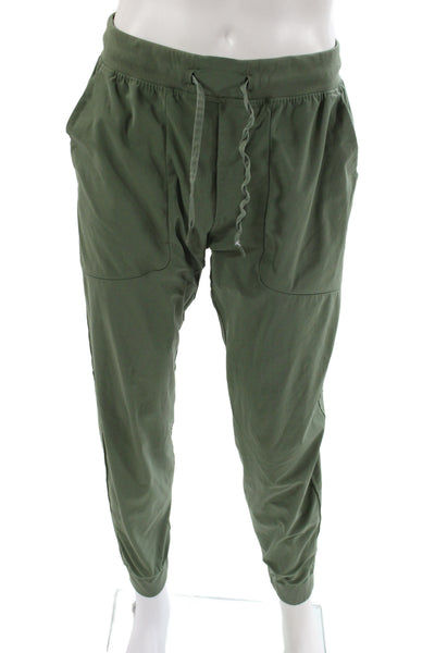 Lululemon Mens Jogger Pants Green Drawstring Polyester Solid Size L