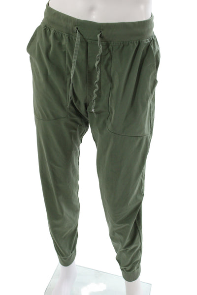 Lululemon Mens Jogger Pants Green Drawstring Polyester Solid Size L