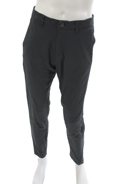 Lululemon Mens Ankle Pants Black Elastane Button Inseam 30 Size 31