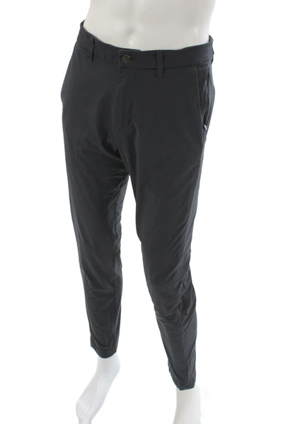 Lululemon Mens Ankle Pants Black Elastane Button Inseam 30 Size 31